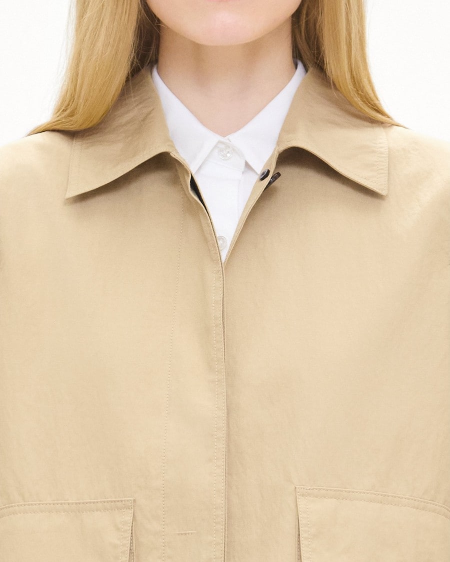 Boxy Patch Pocket Jacket in Trench Cotton
