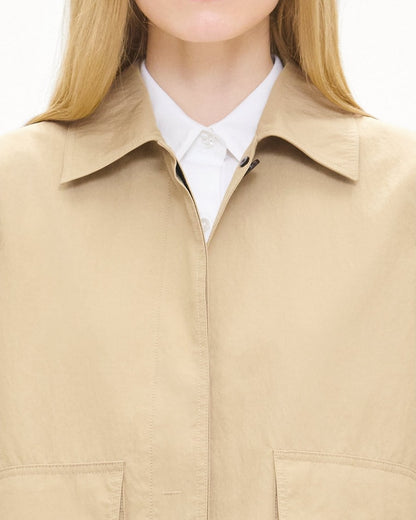 Boxy Patch Pocket Jacket in Trench Cotton