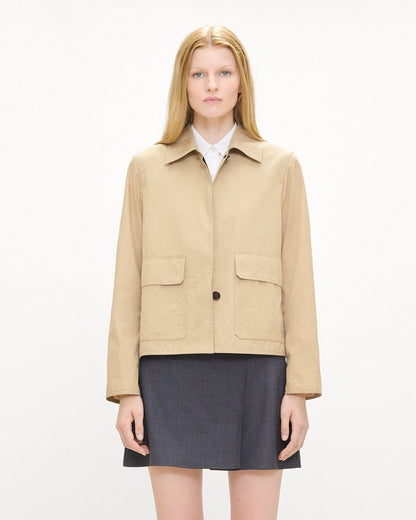 Boxy Patch Pocket Jacket in Trench Cotton
