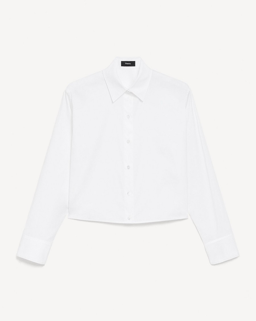 Cropped Tab Shirt in Good Poplin