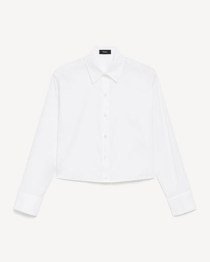 Cropped Tab Shirt in Good Poplin