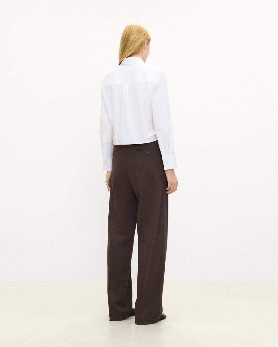 Cropped Tab Shirt in Good Poplin