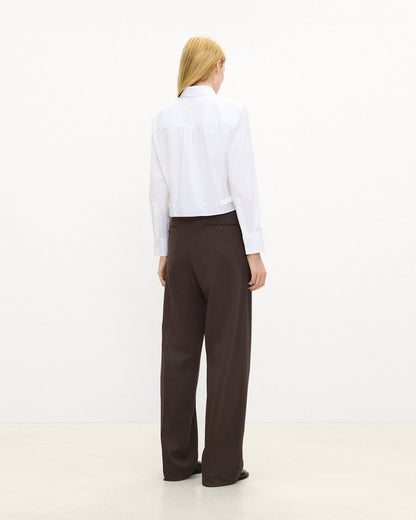 Cropped Tab Shirt in Good Poplin