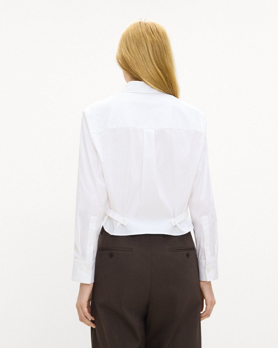 Cropped Tab Shirt in Good Poplin