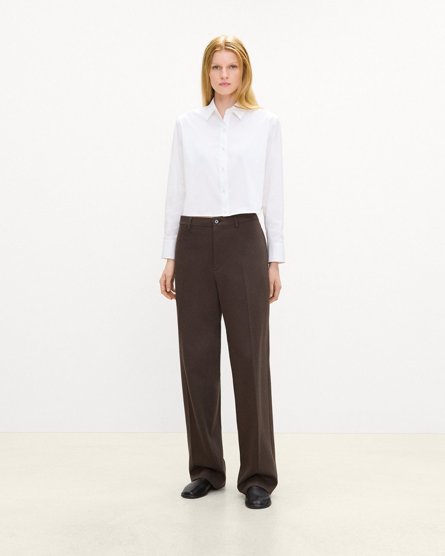 Cropped Tab Shirt in Good Poplin