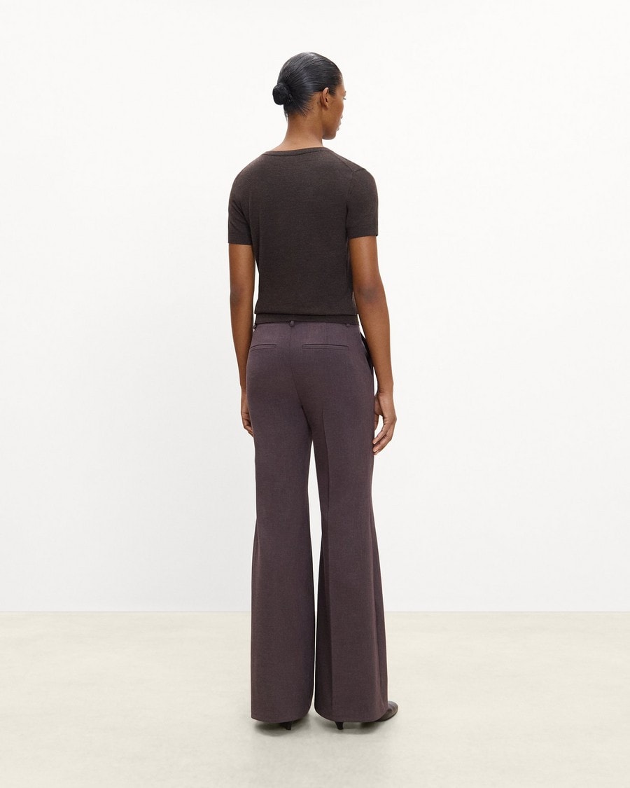 Fluid Flare Pant, 33’’ in Mélange Crepe