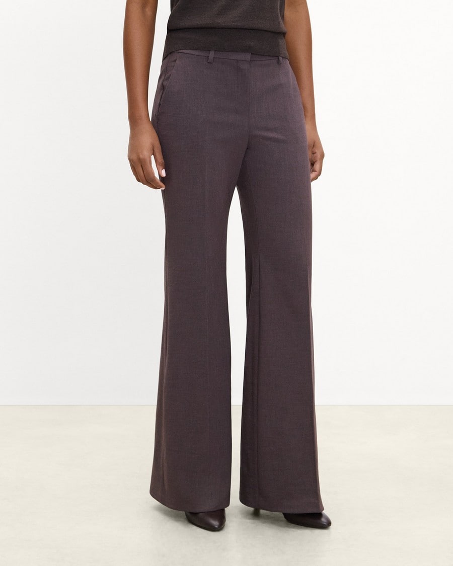 Fluid Flare Pant, 33’’ in Mélange Crepe