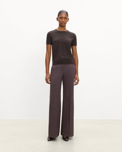 Fluid Flare Pant, 33’’ in Mélange Crepe