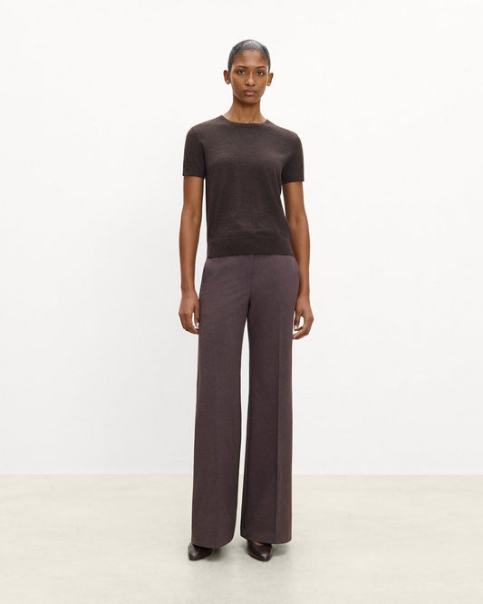 Fluid Flare Pant, 33’’ in Mélange Crepe