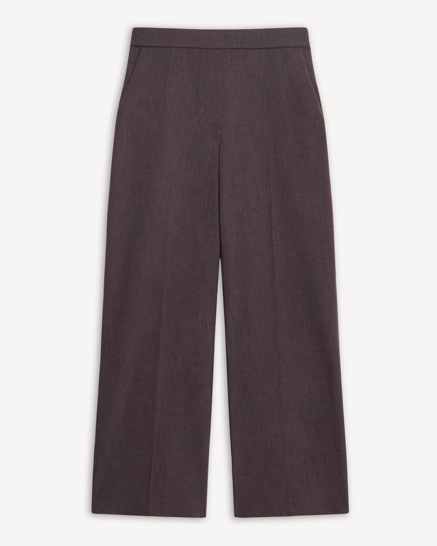 Classic Straight Pull-On Pant in Mélange Crepe