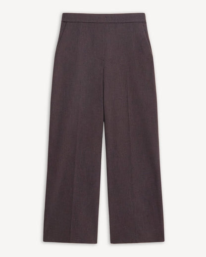 Classic Straight Pull-On Pant in Mélange Crepe