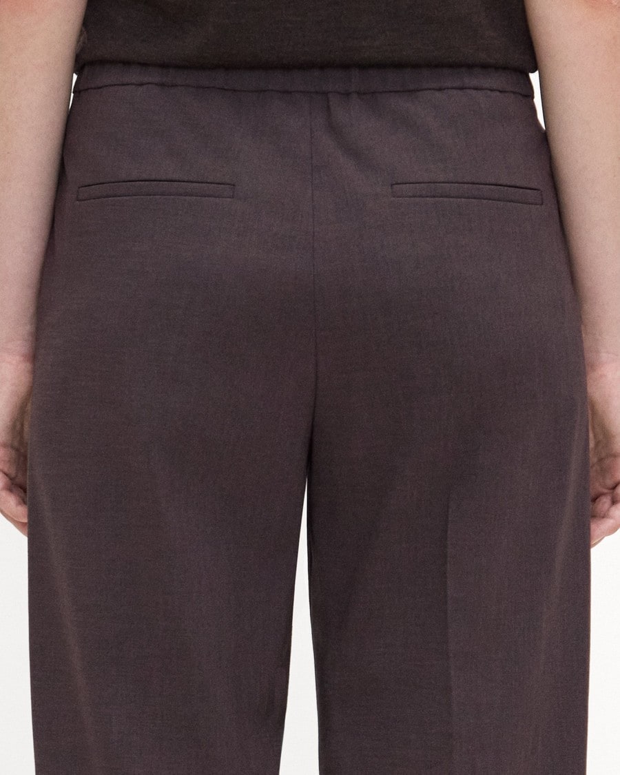 Classic Straight Pull-On Pant in Mélange Crepe