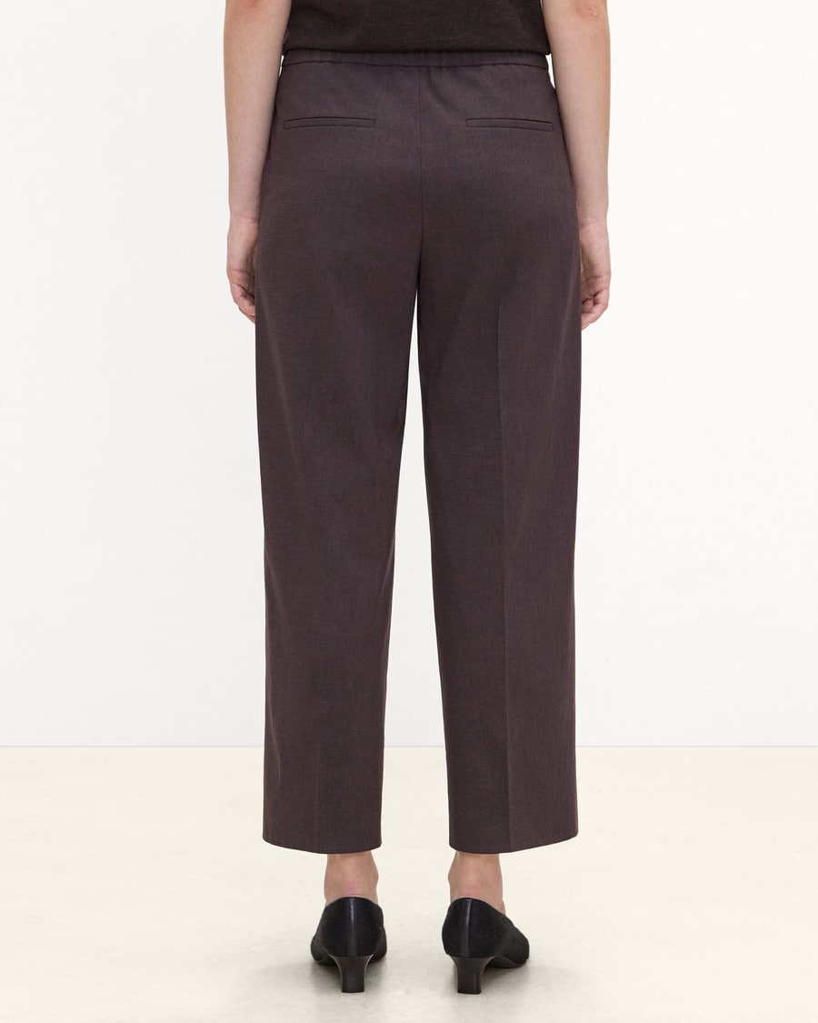 Classic Straight Pull-On Pant in Mélange Crepe