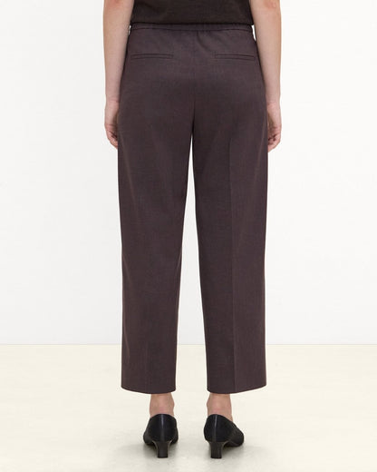 Classic Straight Pull-On Pant in Mélange Crepe