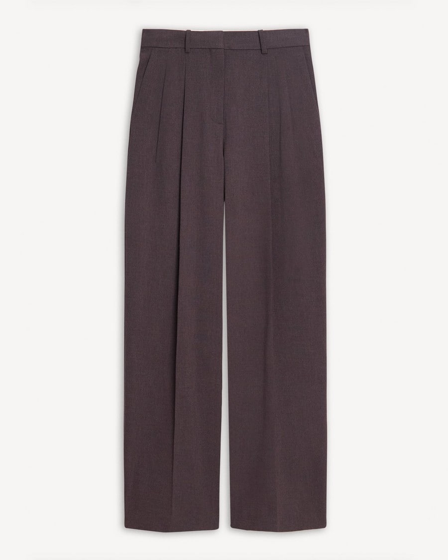 Double Pleat Pant in Mélange Crepe