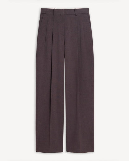 Double Pleat Pant in Mélange Crepe