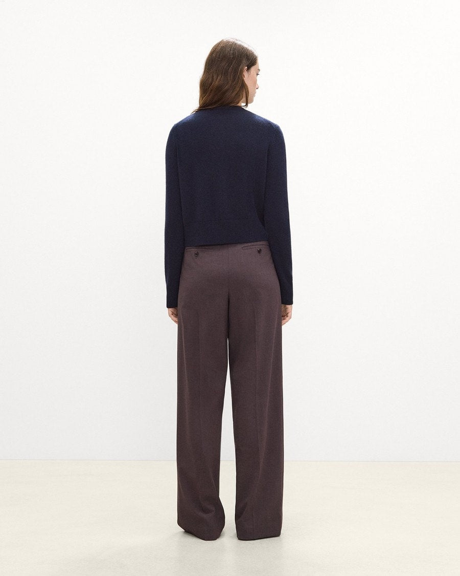 Double Pleat Pant in Mélange Crepe