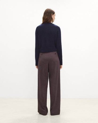 Double Pleat Pant in Mélange Crepe