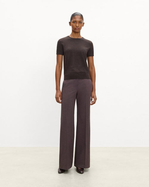 Fluid Flare Pant, 30’’ in Mélange Crepe
