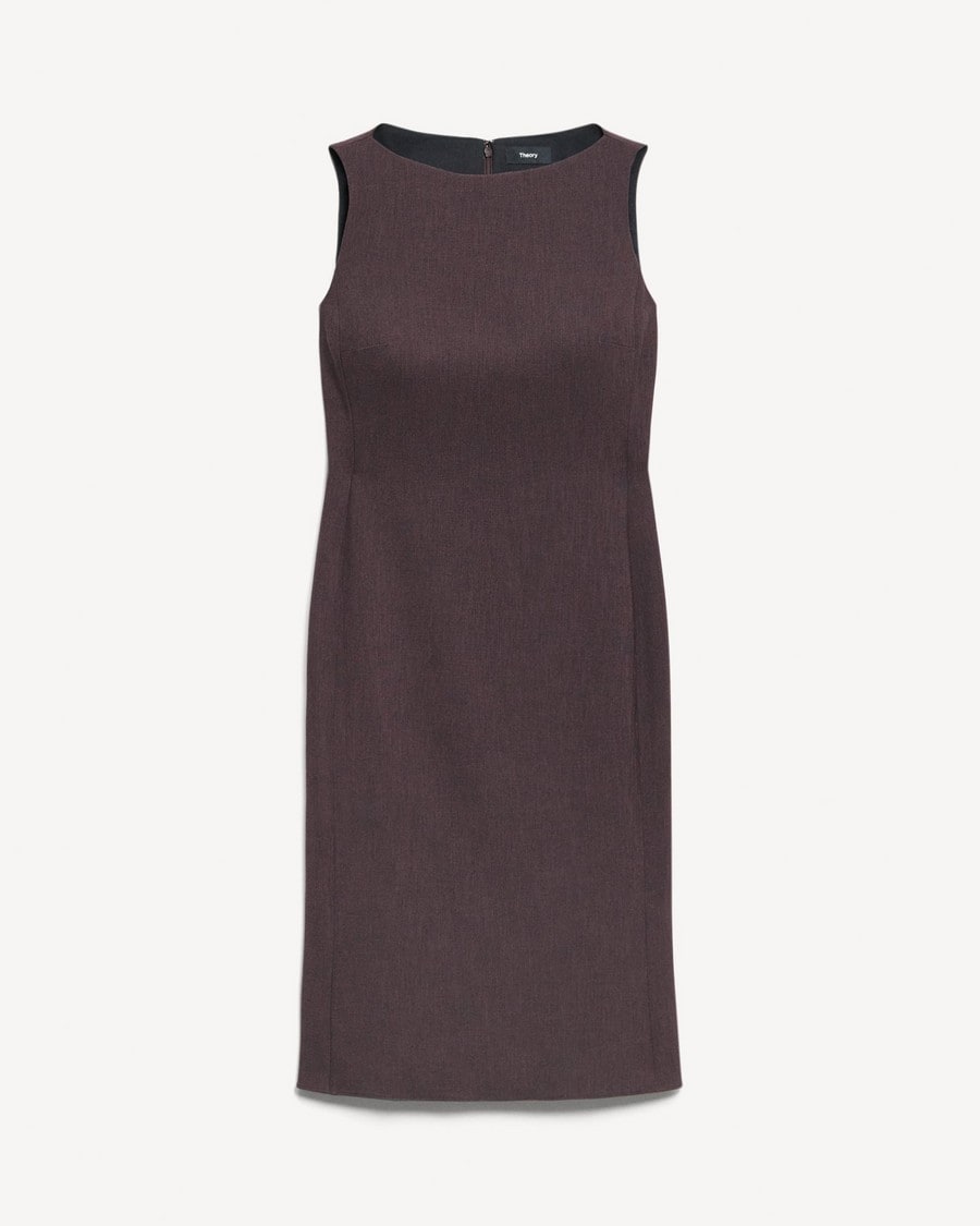 Flared Dress in Mélange Crepe