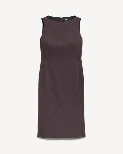 Flared Dress in Mélange Crepe