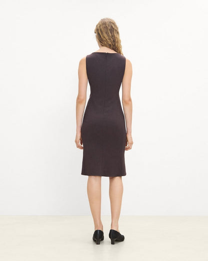 Flared Dress in Mélange Crepe