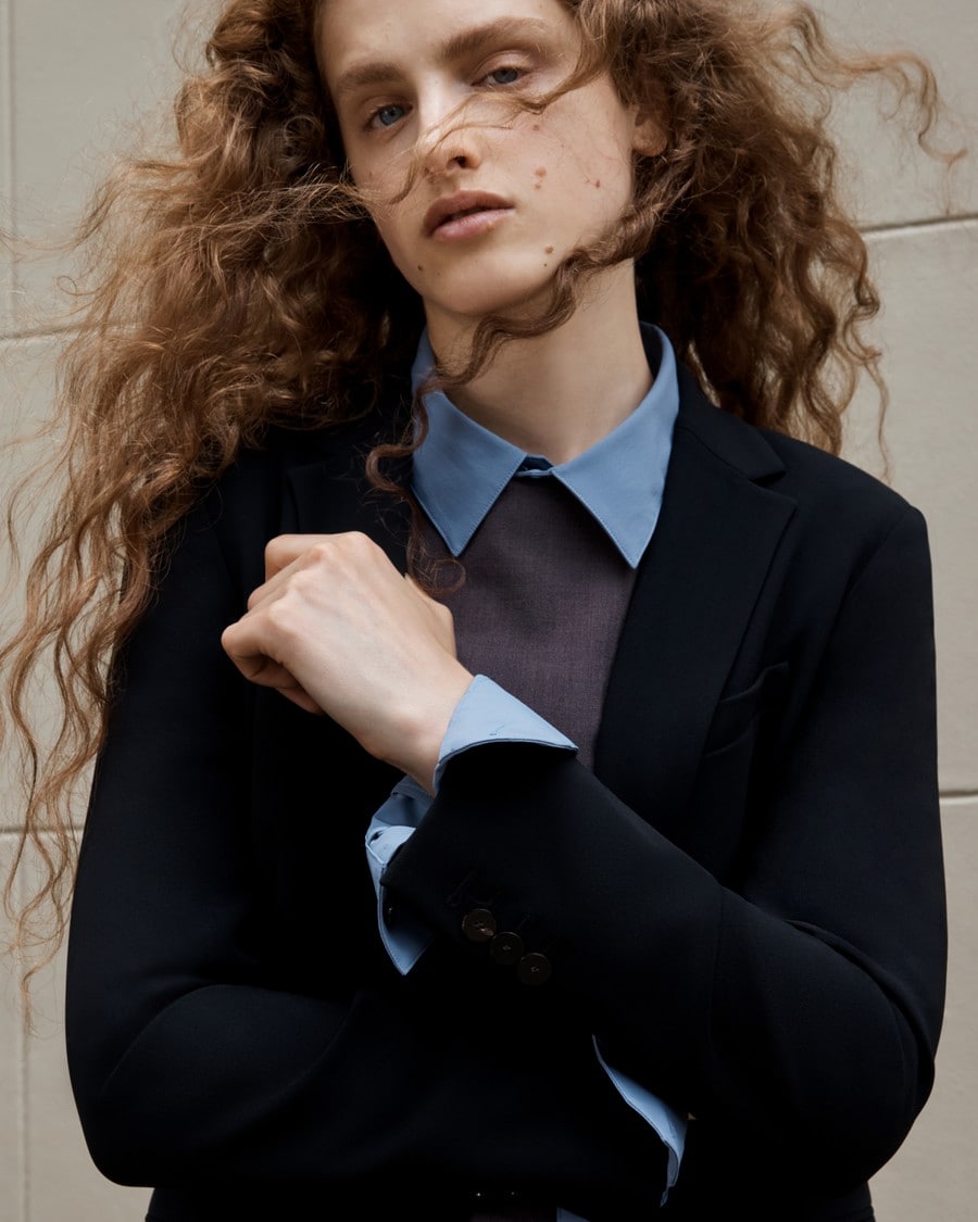 Flared Dress in Mélange Crepe