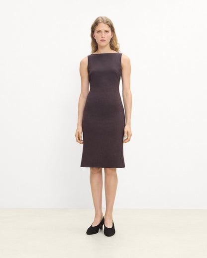 Flared Dress in Mélange Crepe