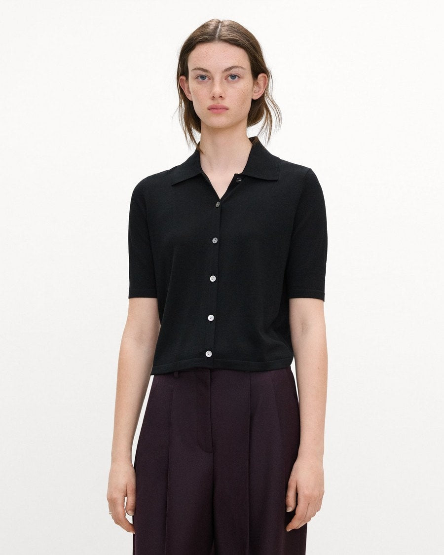 Short-Sleeve Knit Shirt in Regal Wool
