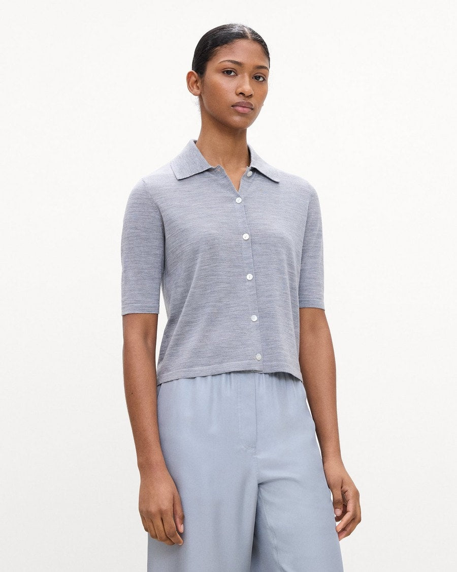 Short-Sleeve Knit Shirt in Regal Wool