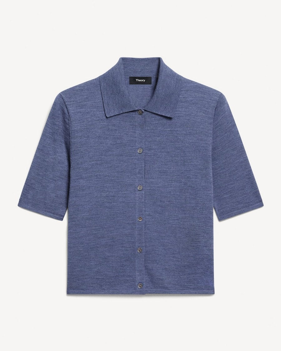 Short-Sleeve Knit Shirt in Regal Wool