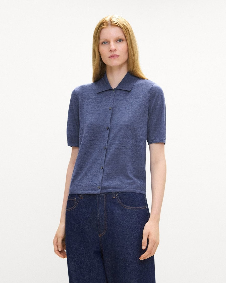 Short-Sleeve Knit Shirt in Regal Wool