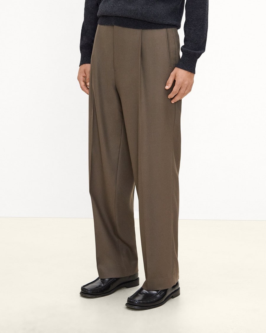 Relaxed Pleat Pant in Studio Wool