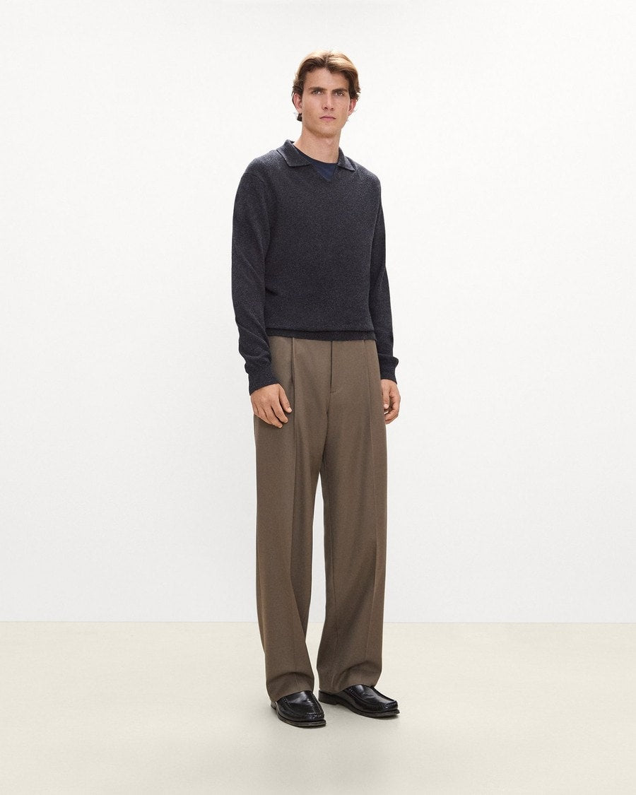Relaxed Pleat Pant in Studio Wool