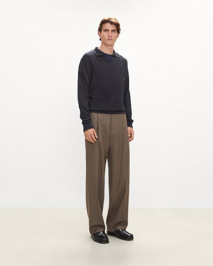 Relaxed Pleat Pant in Studio Wool