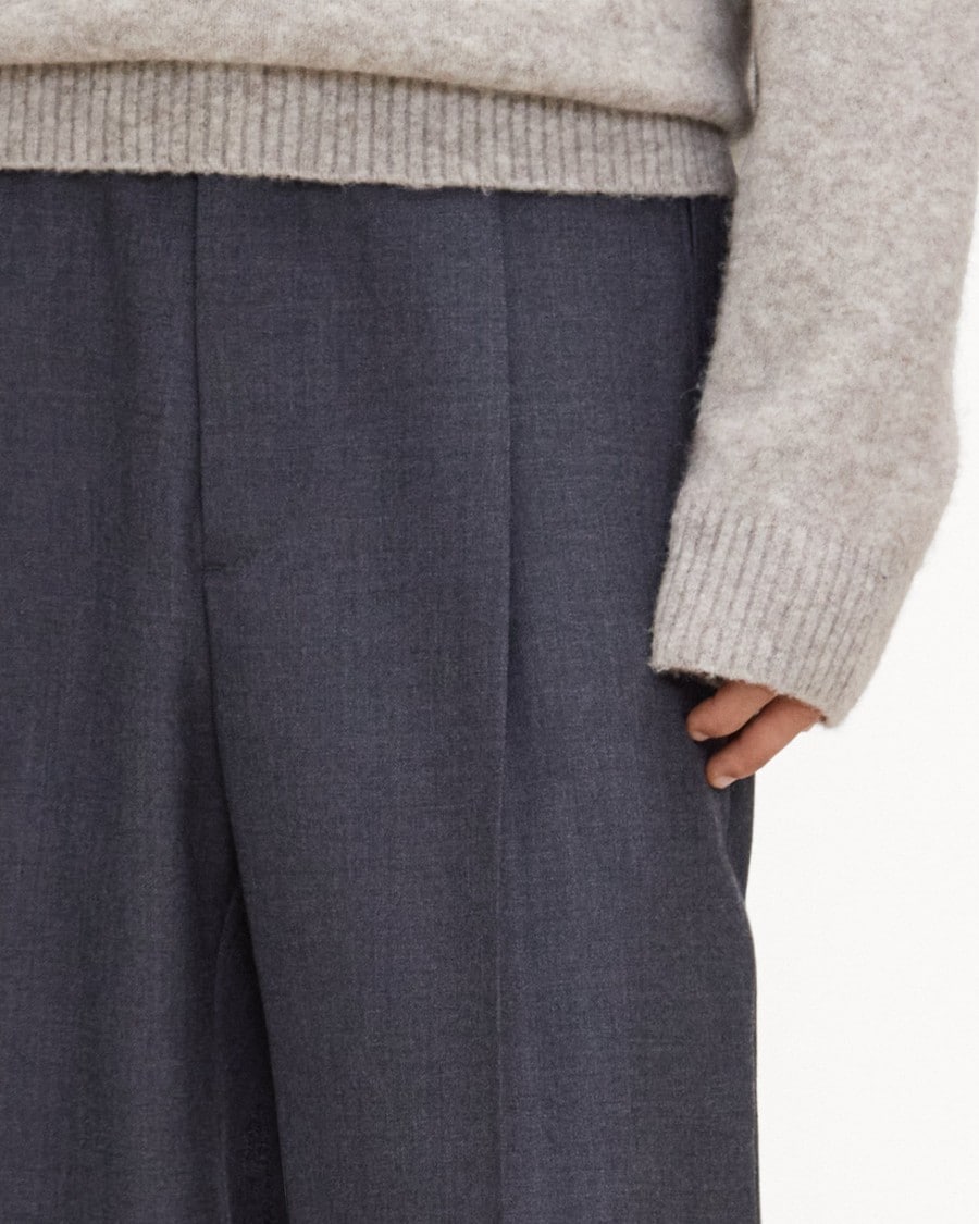Relaxed Pleat Pant in Studio Wool