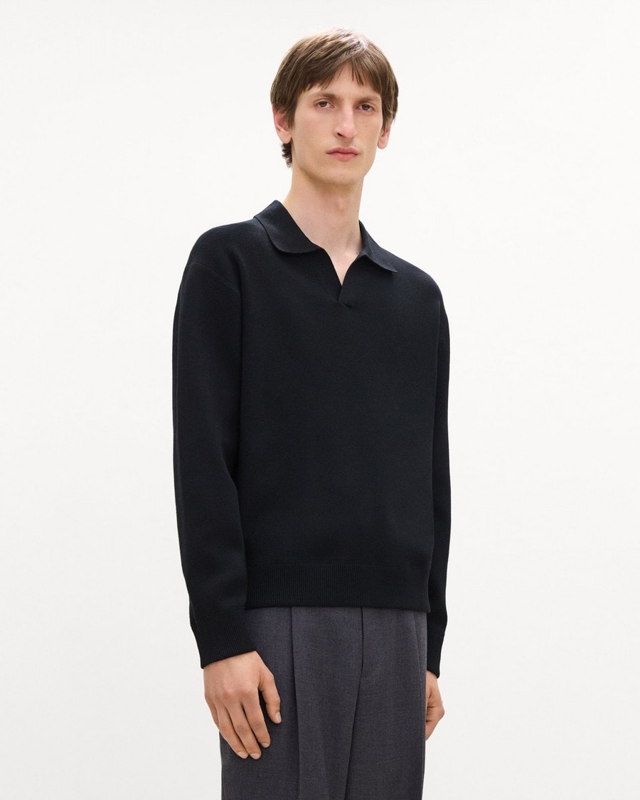 Open Collar Sweater in Light Bilen