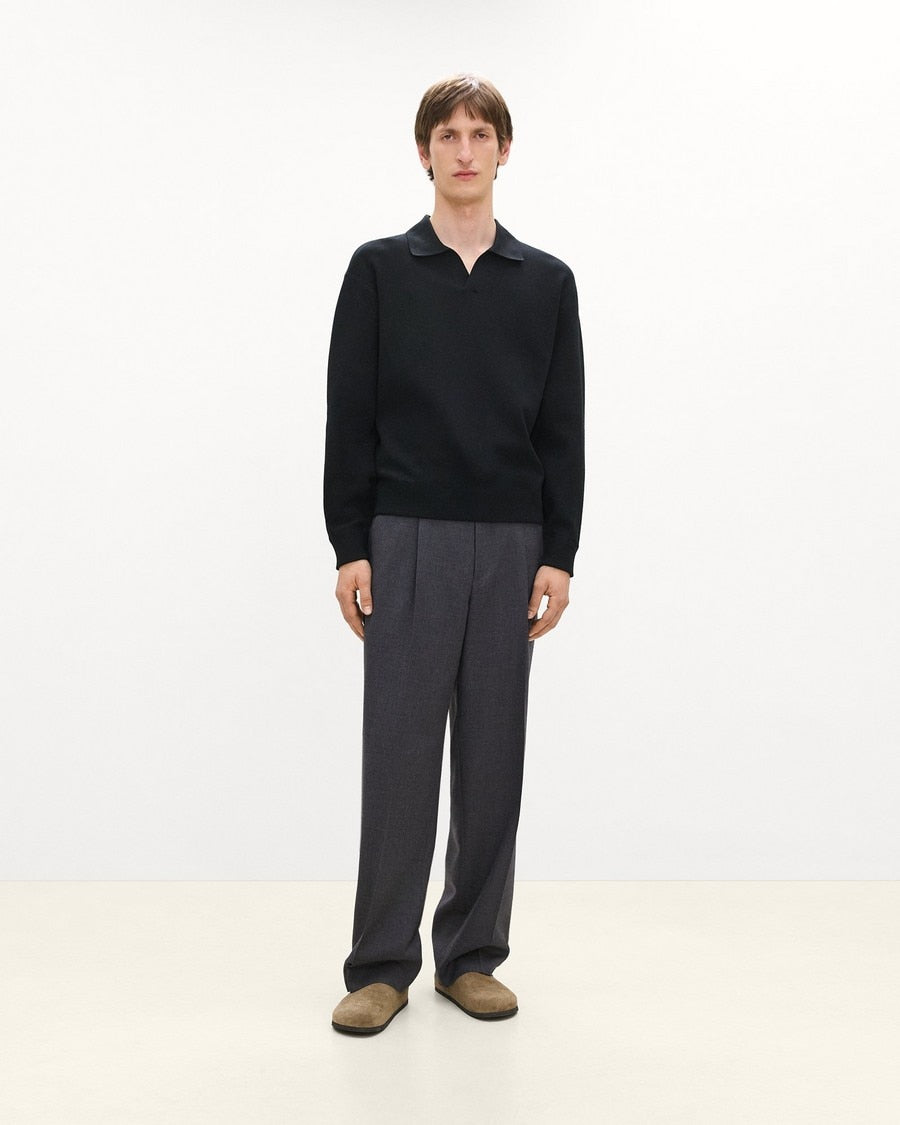 Open Collar Sweater in Light Bilen