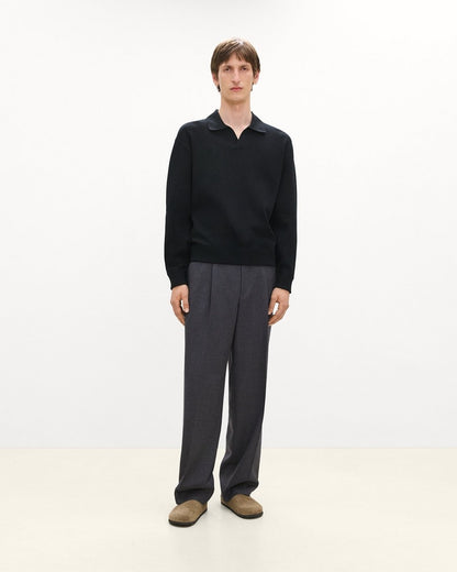Open Collar Sweater in Light Bilen