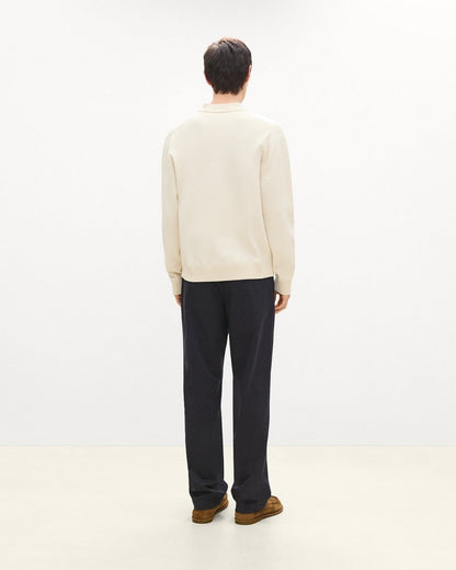 Open Collar Sweater in Light Bilen