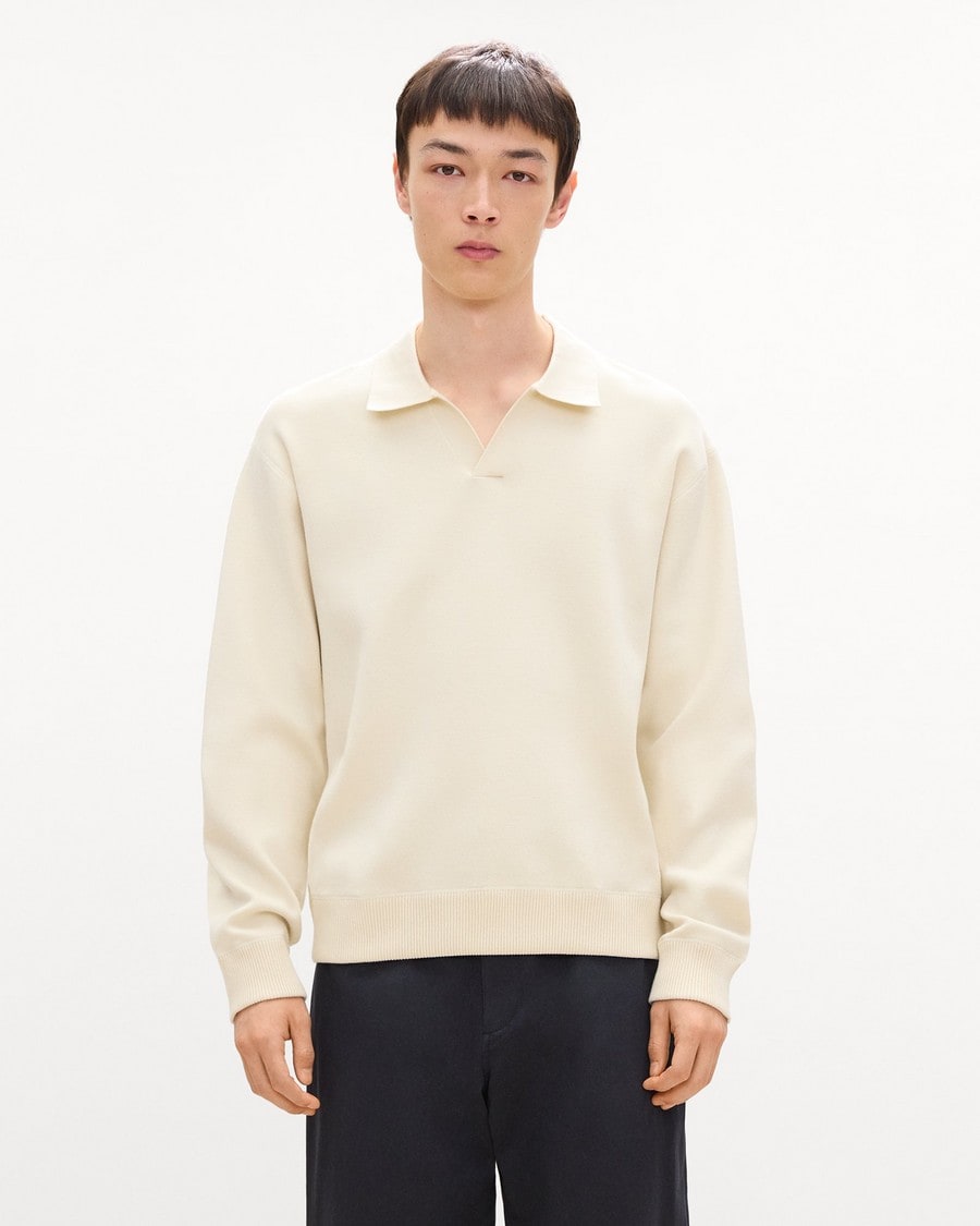 Open Collar Sweater in Light Bilen