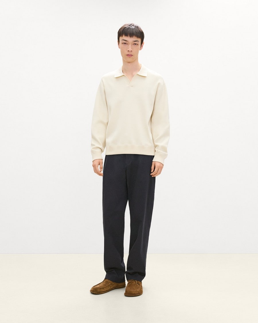 Open Collar Sweater in Light Bilen