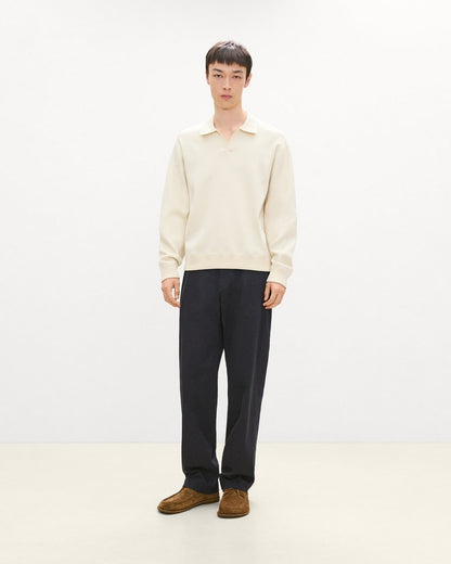 Open Collar Sweater in Light Bilen