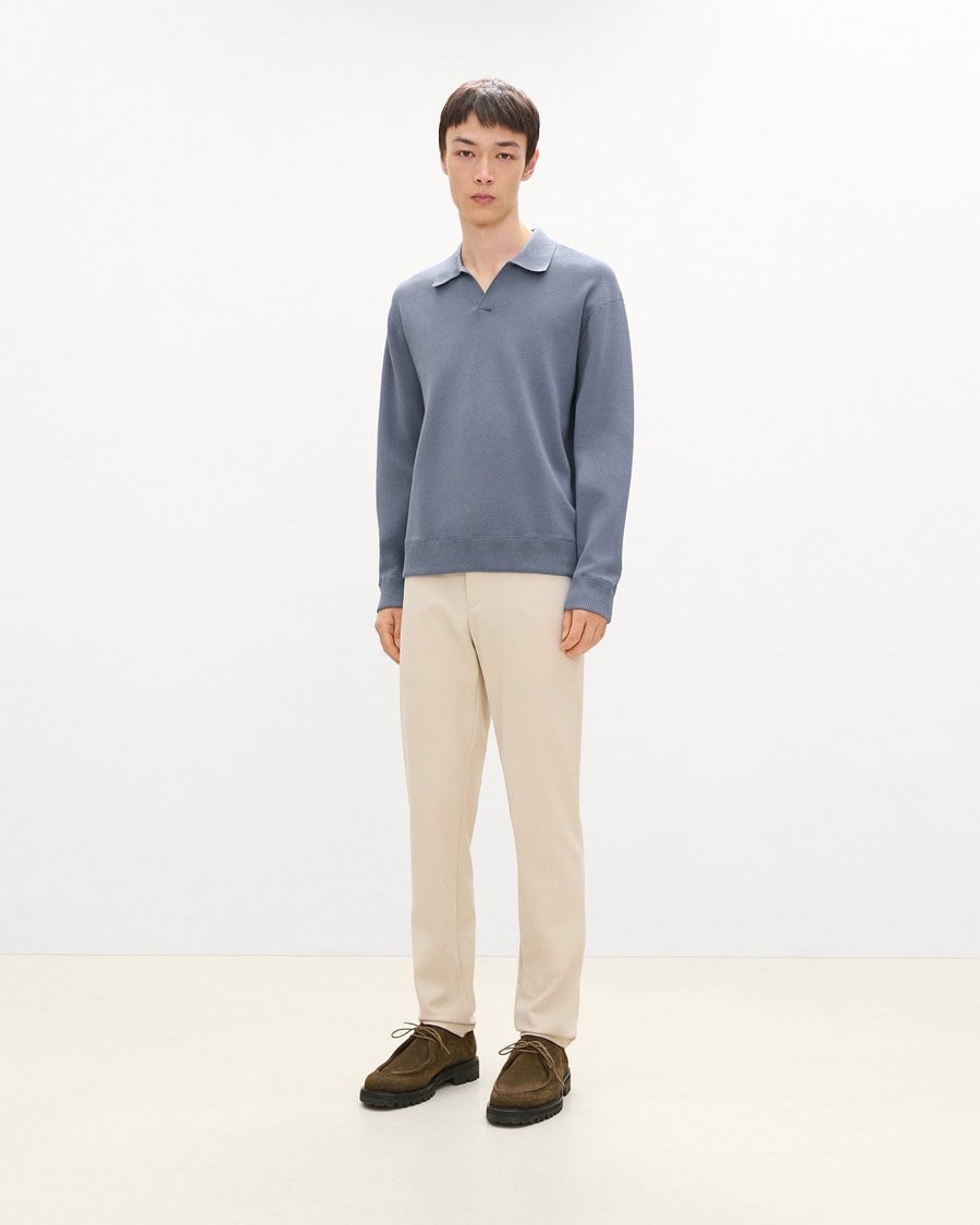 Open Collar Sweater in Light Bilen