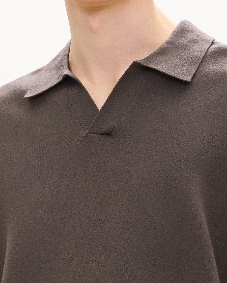 Open Collar Sweater in Light Bilen