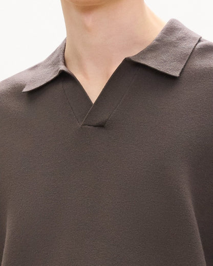 Open Collar Sweater in Light Bilen