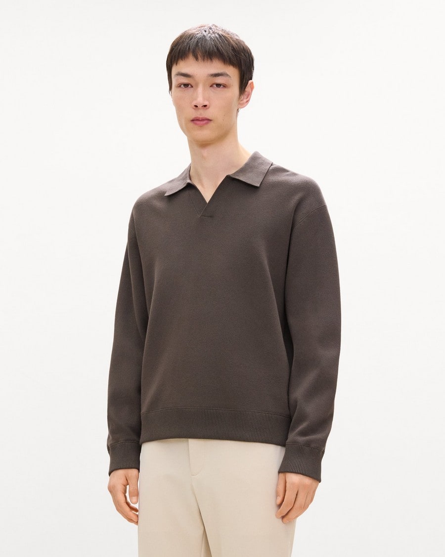 Open Collar Sweater in Light Bilen