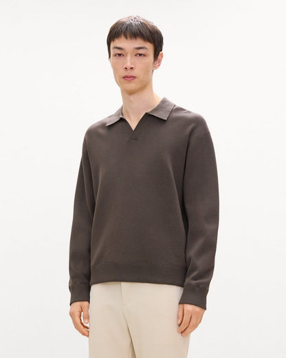 Open Collar Sweater in Light Bilen
