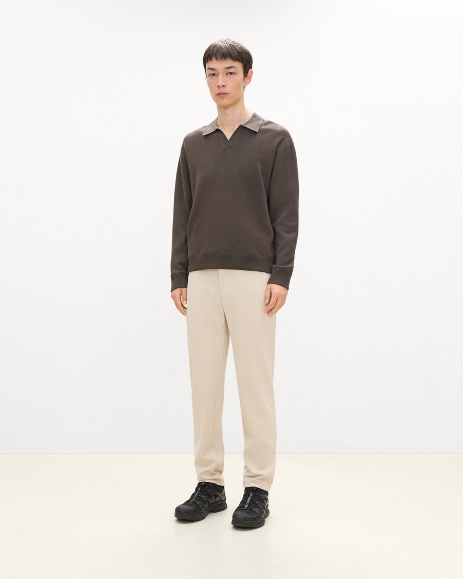 Open Collar Sweater in Light Bilen