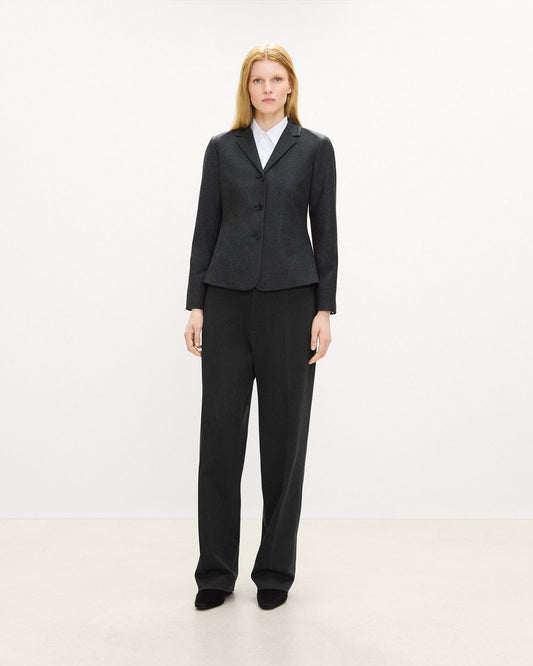 Fitted Three-Button Blazer in Sleek Flannel